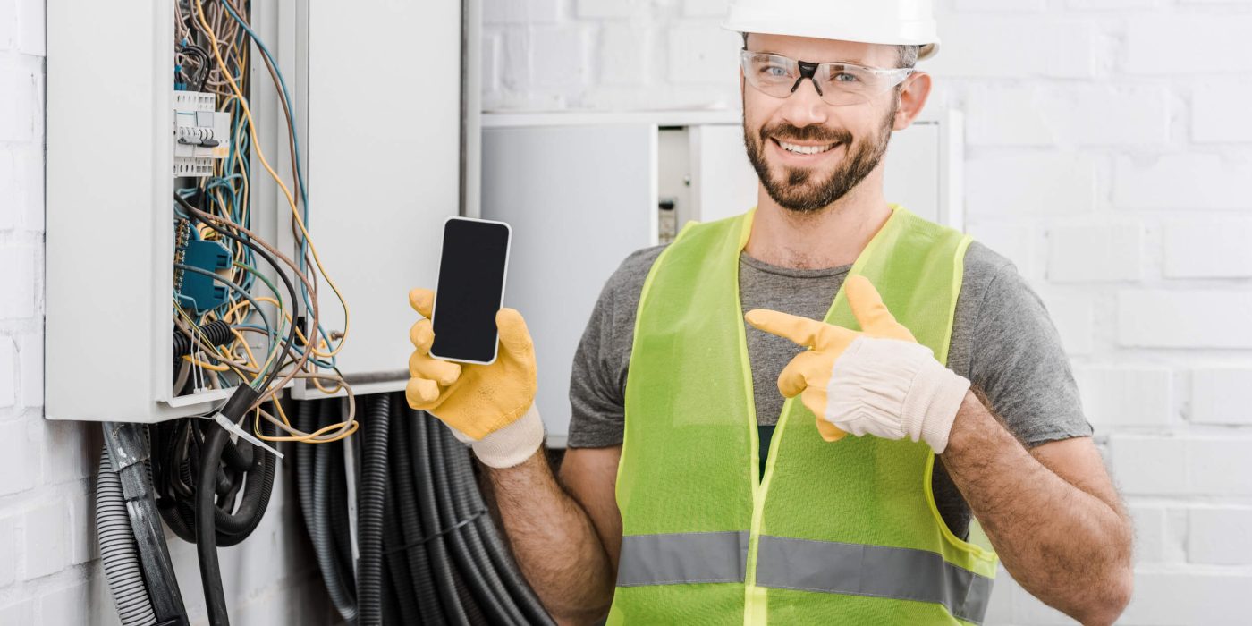 Electrician with phone