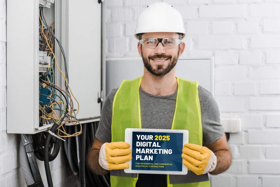 Electrician Holding Tablet - 2025 Plan